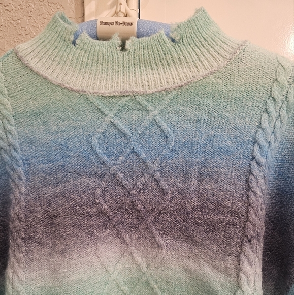 NWT NYC Knits by the Sweater Dept Space Dye Pullover distressed mock neck XL - Picture 4 of 11